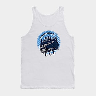 Vintage Nashville Skyline on Guitar Headstock Tank Top